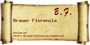 Brauer Florencia névjegykártya